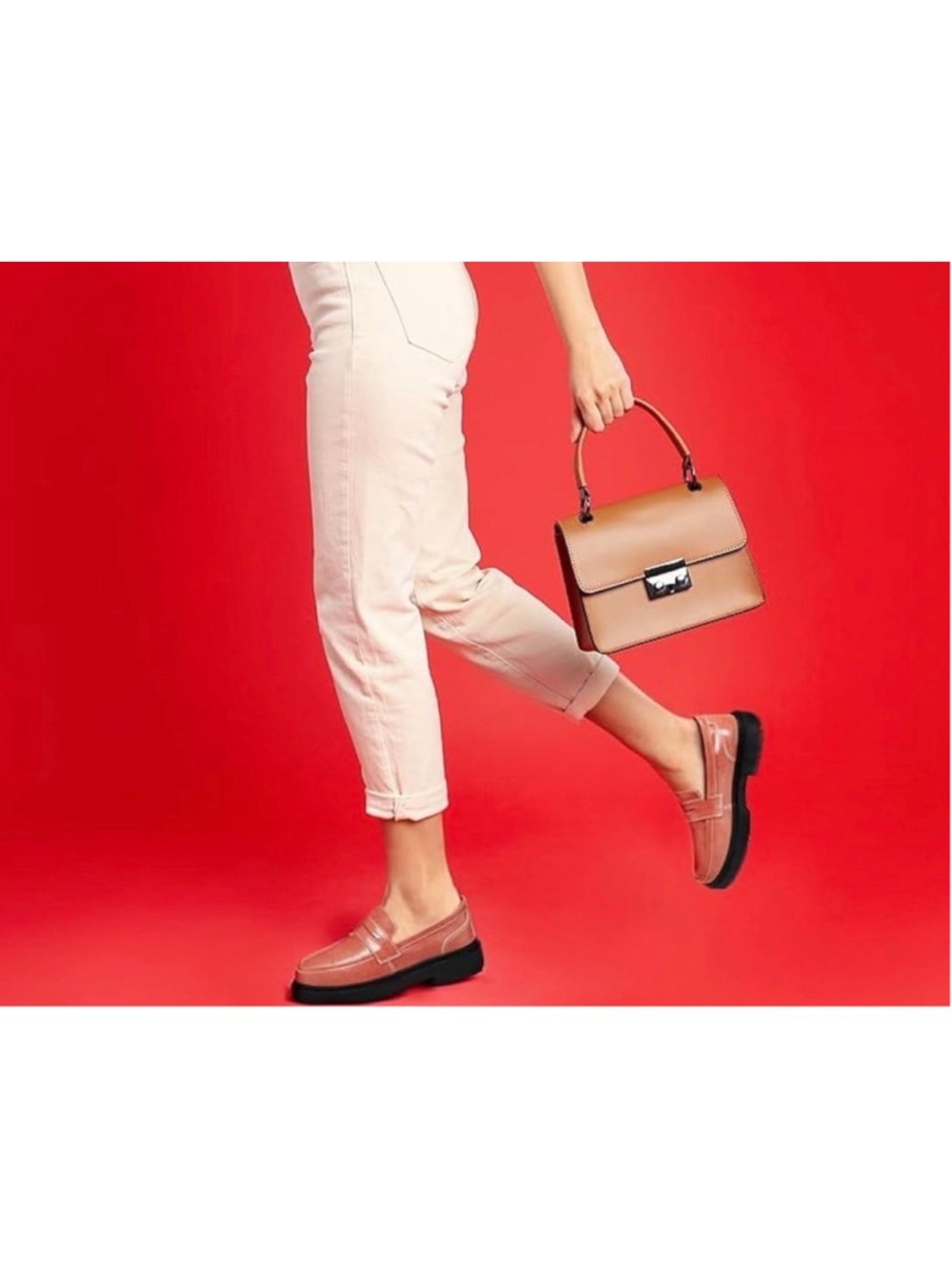 Women Pink Penny Loafers - Picture 3 of 8